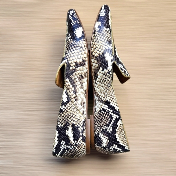 Madewell The Frances Skimmer in Snake Embossed Leather Loafers size 7 - Picture 8 of 10